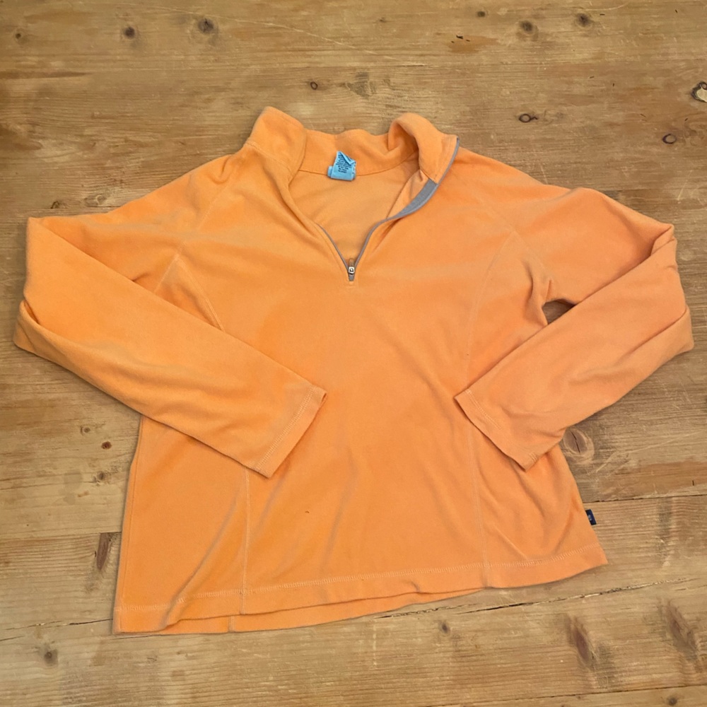 L.L. Bean Lightweight Fleece 1/4 Zip Pullover Creamsicle Orange